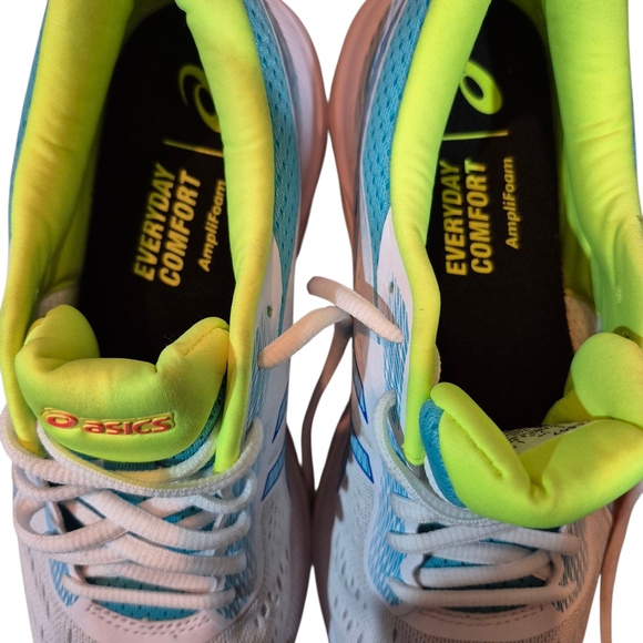 ASICS Gel-Excite 6 White and Blue Sneakers with Orange And Yellow Highlights - Picture 5 of 10